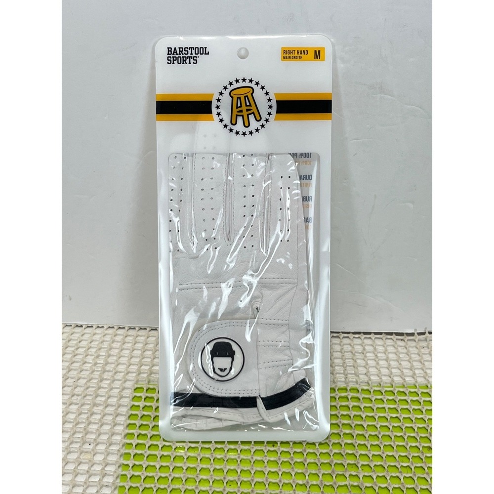 Barstool Sports Spittin Chiclets Golf Glove White Black Right Hand M Leather NEW